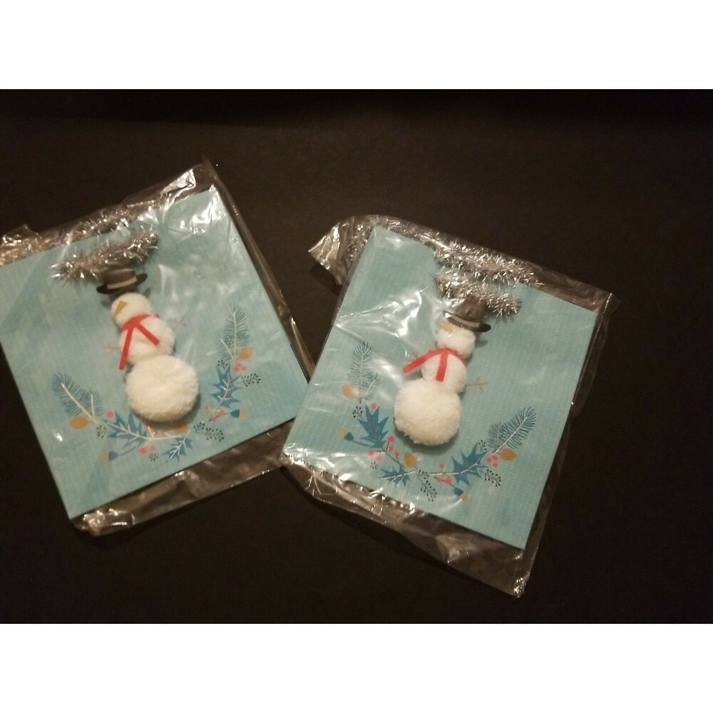 2 Hallmark Signature Holiday Small Gift Bag (Snowman)